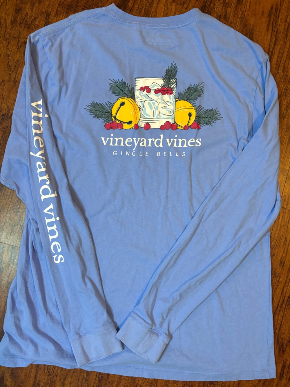 Vineyard Vines Light Blue 'Jingle Bells' Long-Sleeve Tee